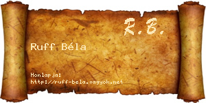 Ruff Béla névjegykártya